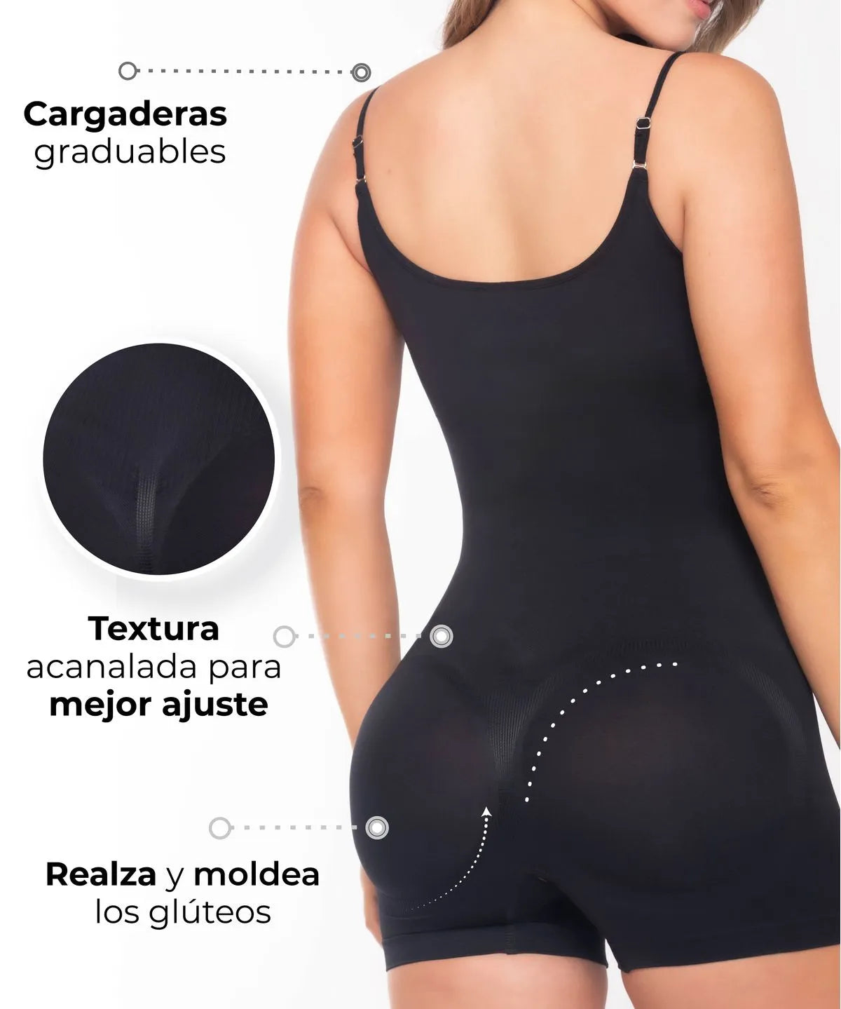 Seamless shaping bodysuit with butt lift and comfortable fit