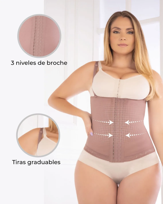 Cinturilla strapless moldeadora de alta compresión para cintura y postura