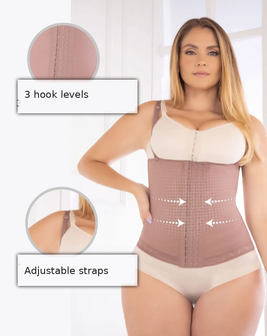 Strapless high-compression shaping waist trainer for waist and posture